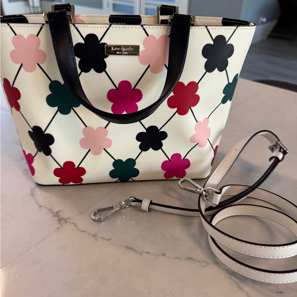 Kate Spade Floral Tote - Black, Pink, Green, Cream